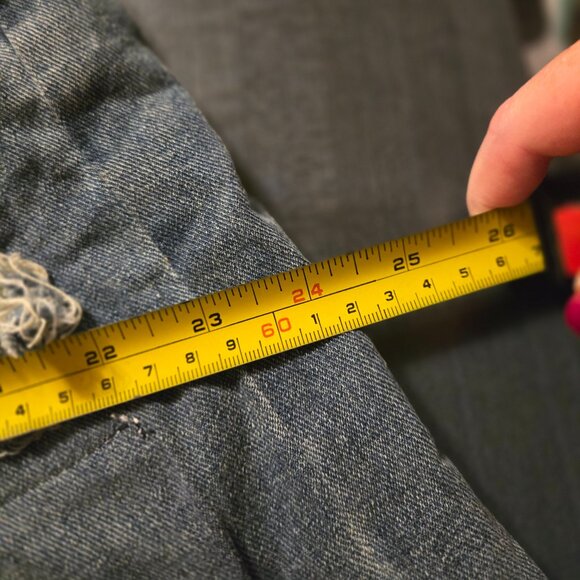 New Cool Distressed Ripped Sequin Wide Leg Jeans size L 30-31 - Picture 7 of 9